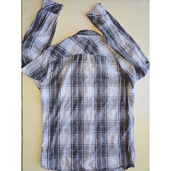 Rock & Republic LS black and white plaid shirt. Size Medium - Picture 2 of 6